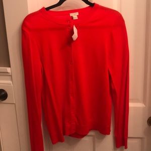 Brand new with tag- cherry red cardigan J. Crew